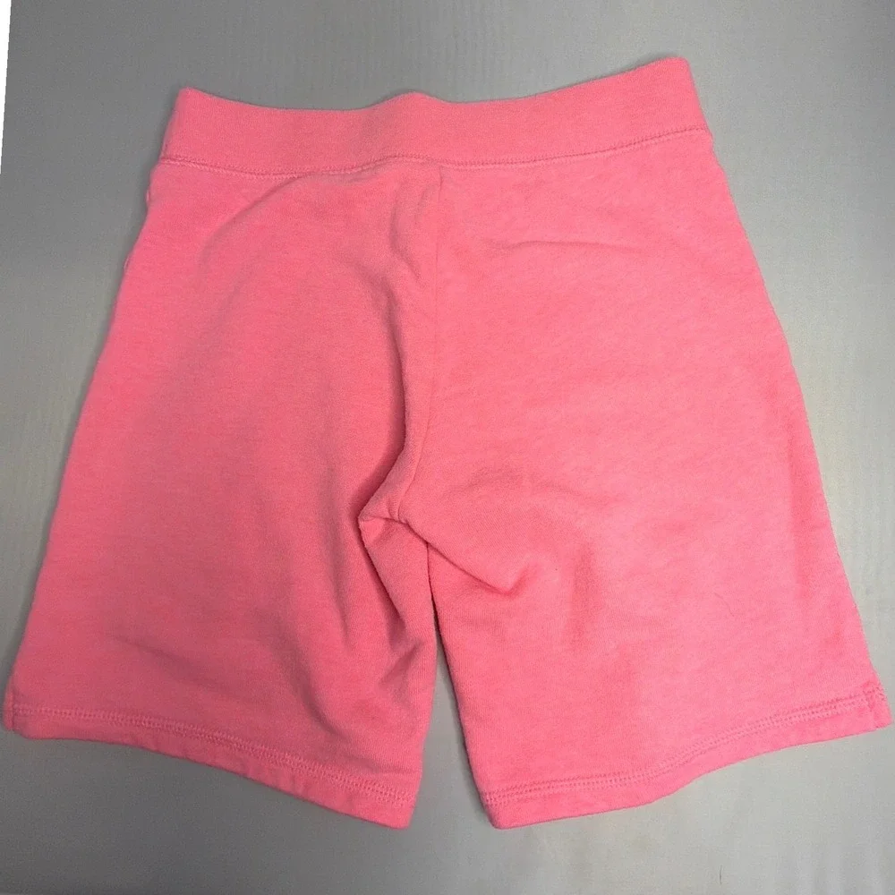 Justice Girls Pink French Terry Active Shorts Size 10 Drawstring Heart Logo